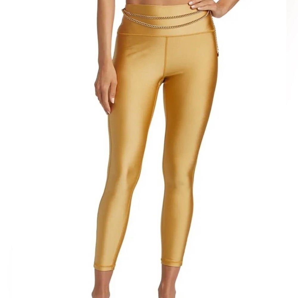 WeWoreWhat high-rise leggings gilded gold  Pull-on style party perfect Large
C